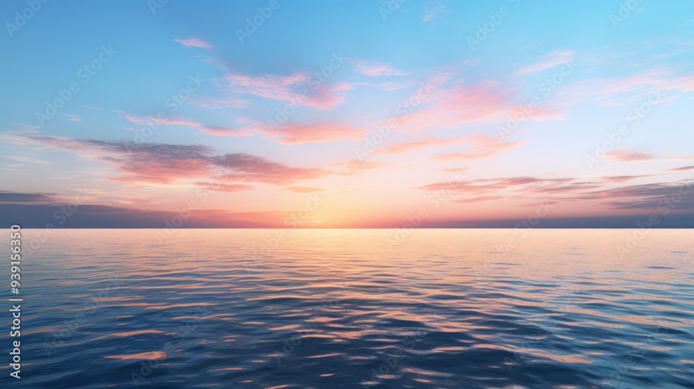 A cotton candy sunrise at the beach. Beautiful pink clouds over the ocean. Neural network ai generated art A cotton candy sunrise at the beach. Beautiful pink clouds over the ocean. Neural network ai generated art