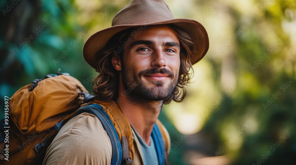 Friendly Explorer Navigating Dense Greenery Friendly Explorer Navigating Dense Greenery