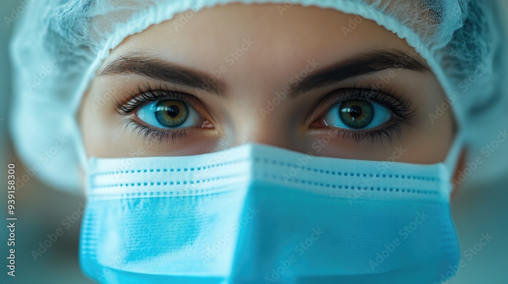 Hospital Staff Member in Blue Surgical Mask Providing Patient Care