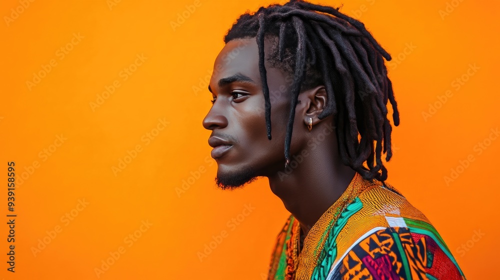 Obraz premium Youthful Individual with Dreadlocks and Bold Attire