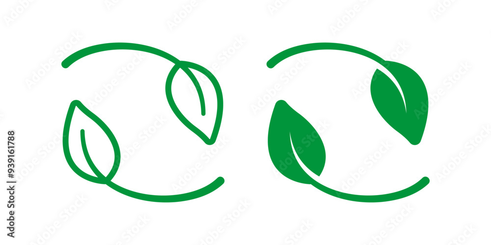 Set of leaf icons. for mobile concept and web design. vector illustration on white background Set of leaf icons. for mobile concept and web design. vector illustration on white background