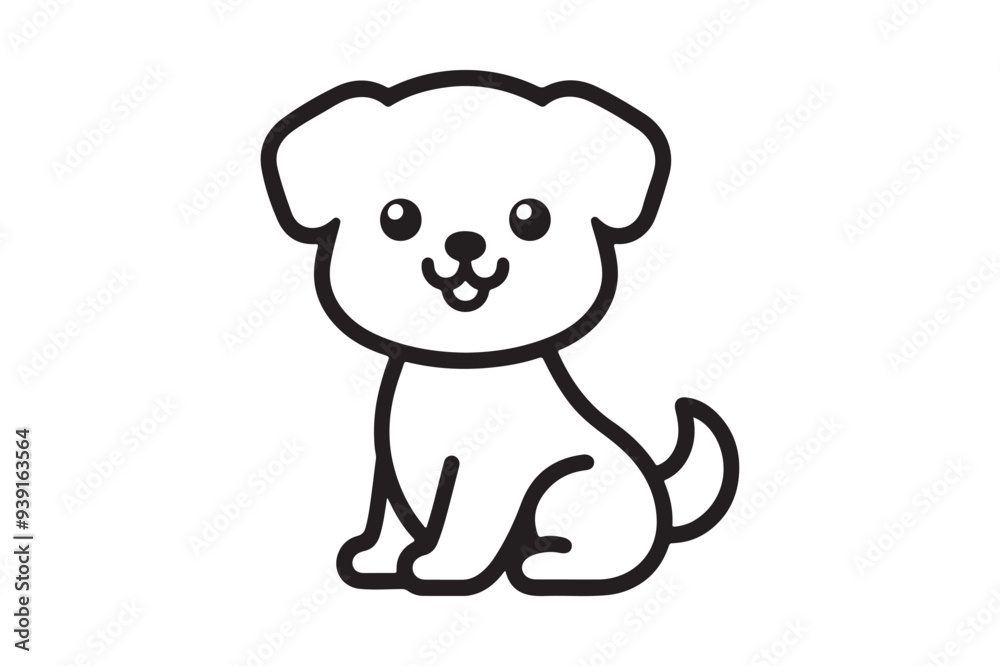 cute dog silhouette vector illustration cute dog silhouette vector illustration