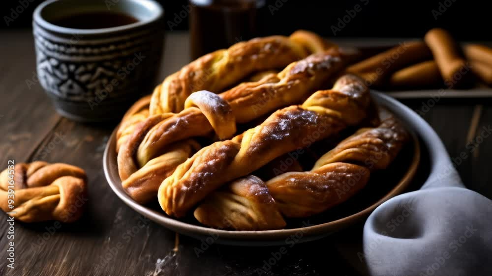  Deliciously twisted  A plate of freshly baked pretzels