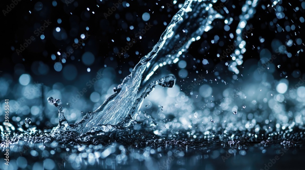 close up of spray water on black background close up of spray water on black background