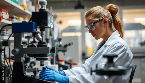 Scientist in Laboratory || Female Scientist at Work in Modern Laboratory