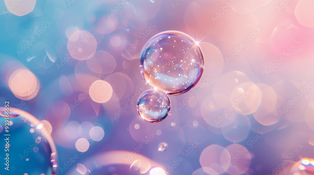 abstract bokeh background with bubbles floating in the air. Gradient dreamy presentation template abstract bokeh background with bubbles floating in the air. Gradient dreamy presentation template