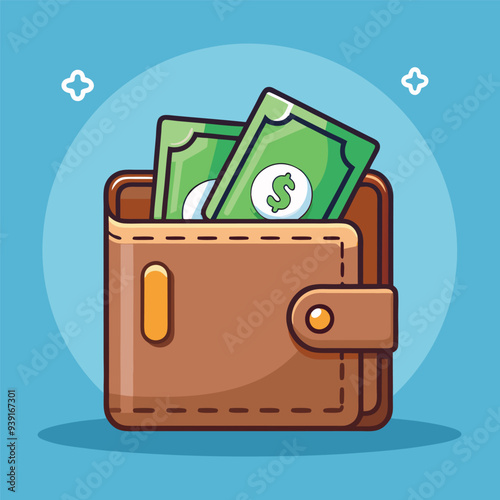 A wallet with cash