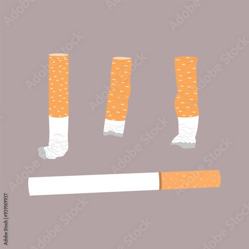 cigarettes. smoking is bad for your health. ruined health due to smoking. smoking. lungs. healthy lungs. It's easy to breathe. vector. drawings.