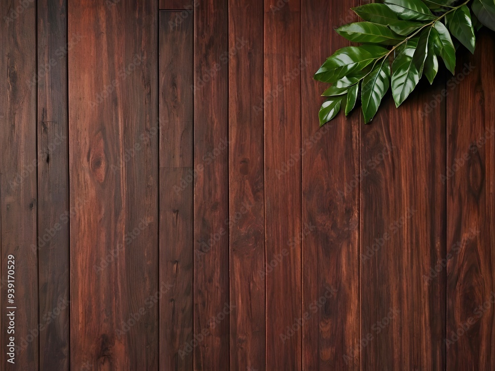 green leaves on wooden background green leaves on wooden background