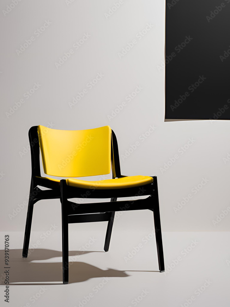 A comfortable wooden chair in an empty office room A comfortable wooden chair in an empty office room