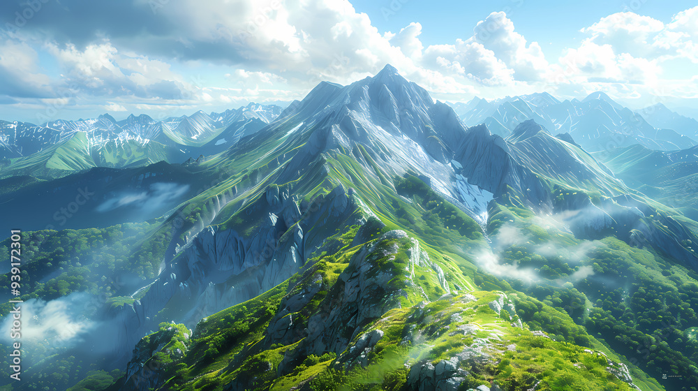Fototapeta premium low square mountain ridge,stockphoto style