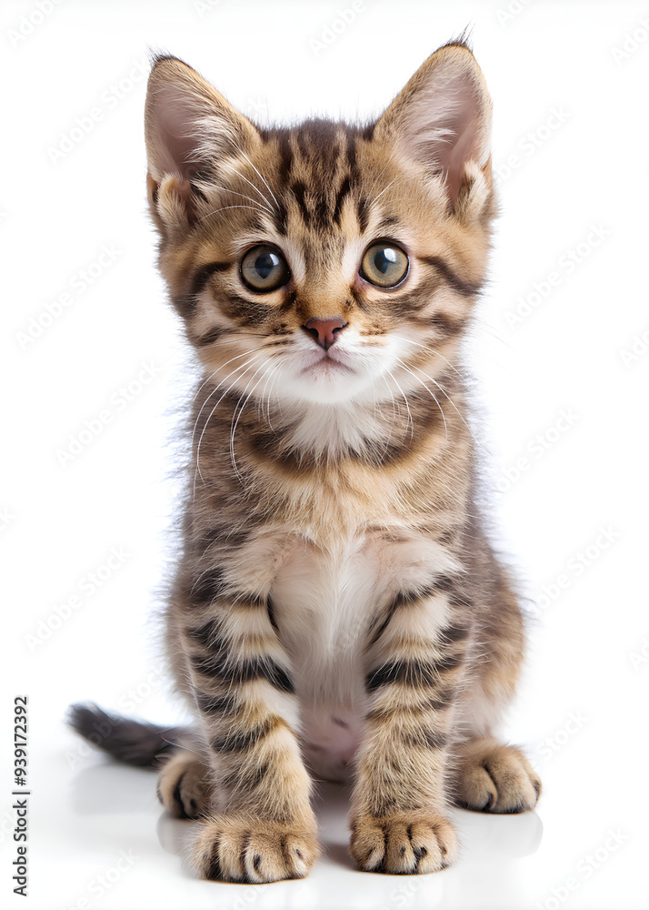 Fototapeta premium Kitten, isolated on white background, Clipping path