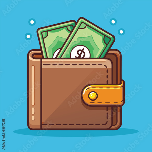 A wallet with cash