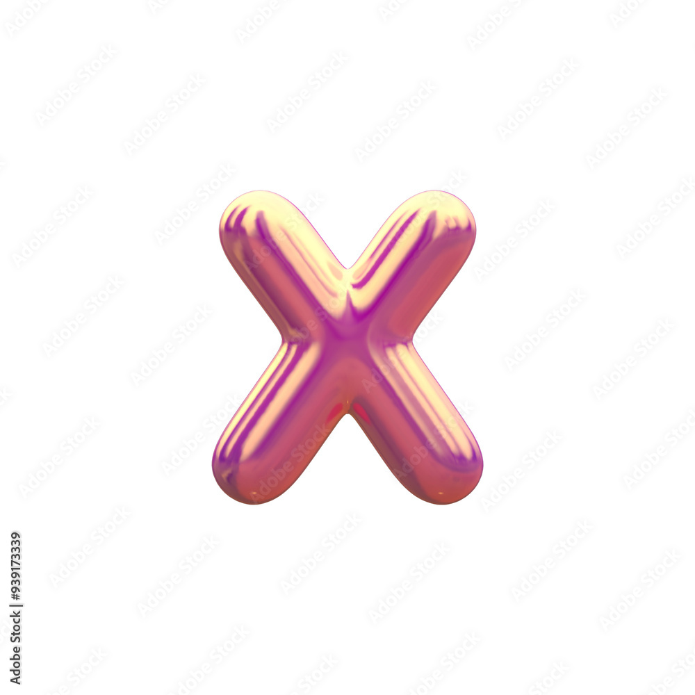 3d alphabet lowercase letter X 3d alphabet lowercase letter X