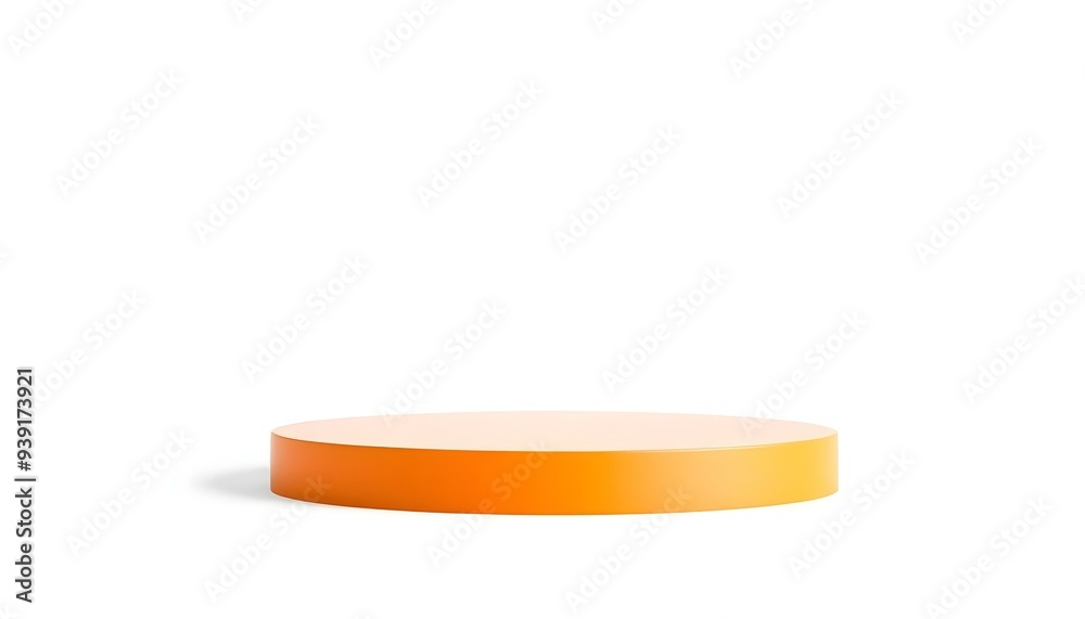 An orange podium isolated on a white background An orange podium isolated on a white background