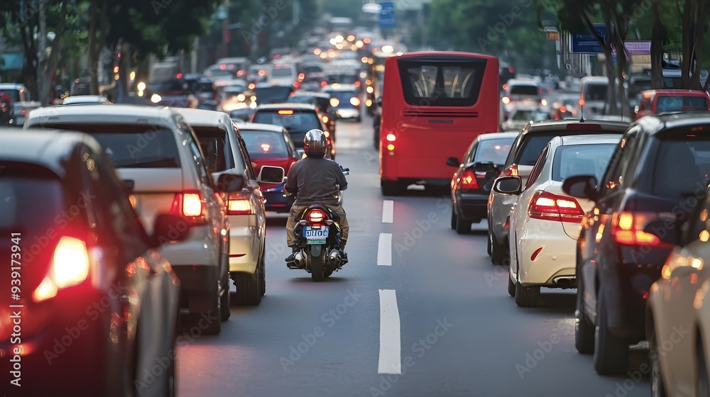 Frustrated Drivers in Congested Urban Street Traffic Jam Frustrated Drivers in Congested Urban Street Traffic Jam