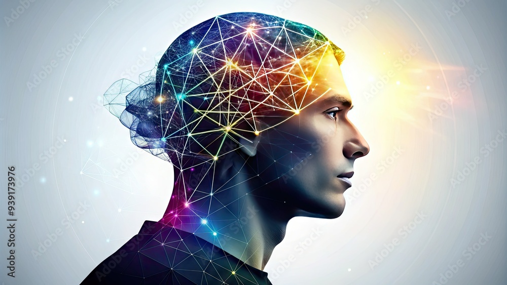 Outlines Of A Human Head And Profile Are Presented On A White Backdrop, Revealing An Abstract Representation Of An Individual'S Mind And Thoughts. Outlines Of A Human Head And Profile Are Presented On A White Backdrop, Revealing An Abstract Representation Of An Individual'S Mind And Thoughts.