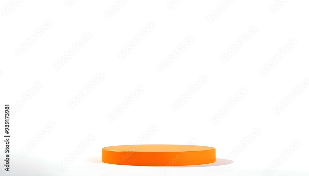 An orange podium isolated on a white background An orange podium isolated on a white background