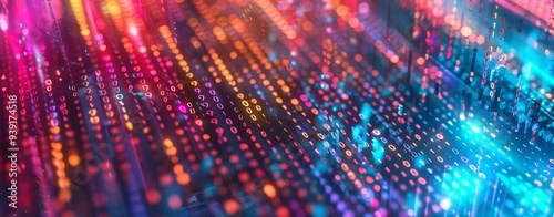Wallpaper Mural A dynamic digital background with colorful lights and intricate data patterns, creating a stunning visual effect Torontodigital.ca