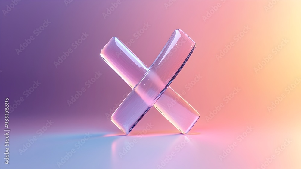 Elegant Transparent 3D Check Mark Icon with Subtle Lighting Effects on Gradient Background Elegant Transparent 3D Check Mark Icon with Subtle Lighting Effects on Gradient Background