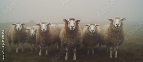 A Flock of Sheep in the Mist