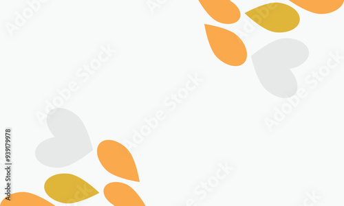 leaves on a white background with space for text. Vector illustration.