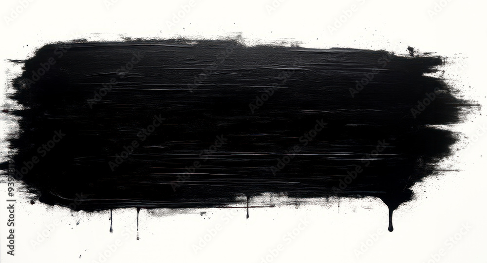 墨で描いたような横一文字ライン One horizontal line drawn in black ink 墨で描いたような横一文字ライン One horizontal line drawn in black ink