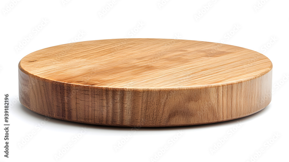 Circled light wood base, isolated on white background Circled light wood base, isolated on white background