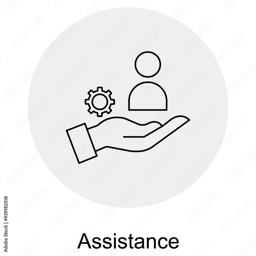 Assistance Icon, Customer Assistance and Support Service Assistance Icon, Customer Assistance and Support Service