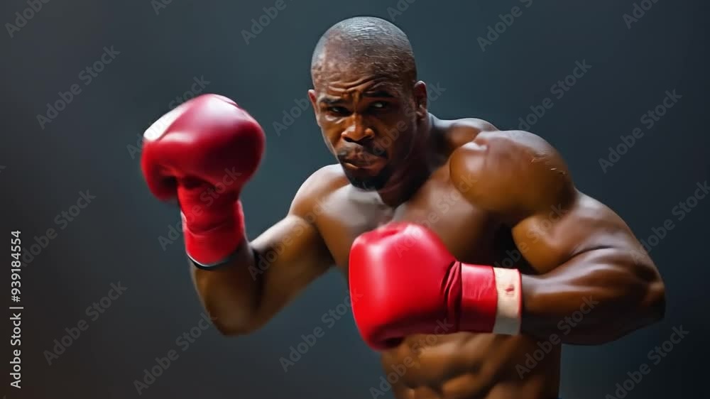 Men on a black backdrop wearing boxing gloves Men on a black backdrop wearing boxing gloves