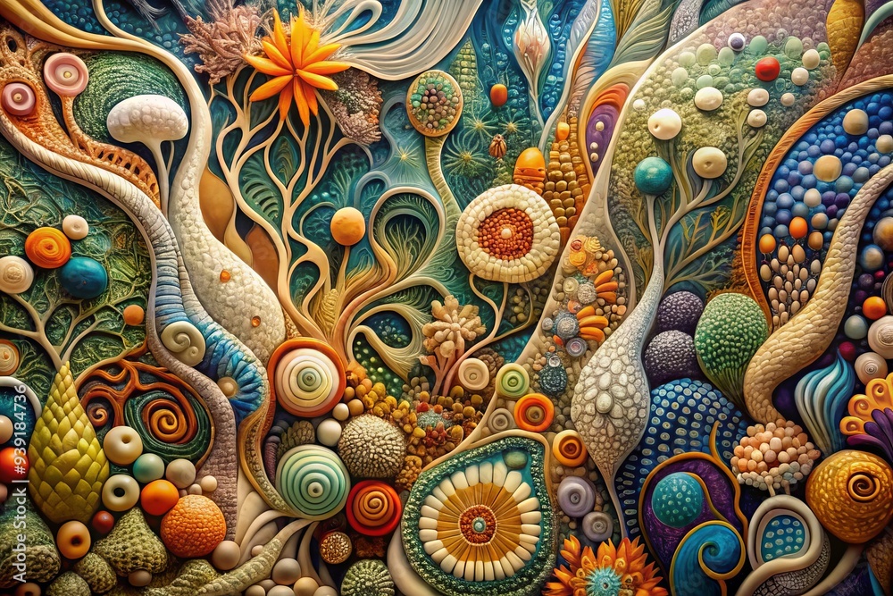 custom made wallpaper toronto digitalBiomorphic Tapestry: Organic, Flowing, Surreal, Fluid, Gaudi-inspired