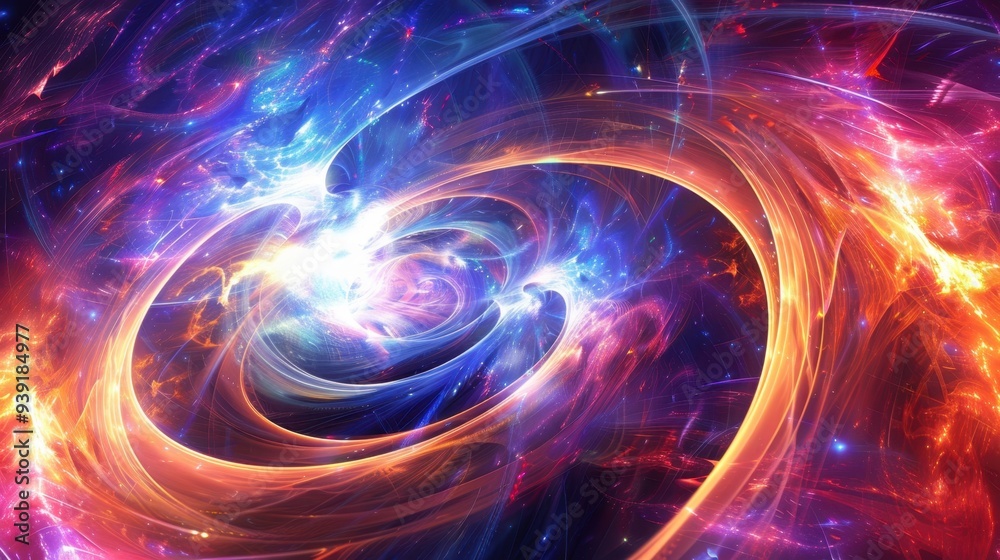 Obraz premium Vibrant Abstract Cosmic Energy Swirl with Vivid Colors
