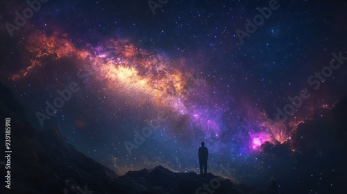 Silhouette of a Person Admiring the Milky Way Galaxy