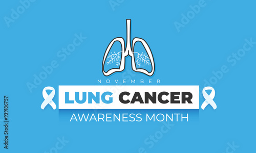 Lung cancer awareness month. background, banner, card, poster, template. Vector illustration.