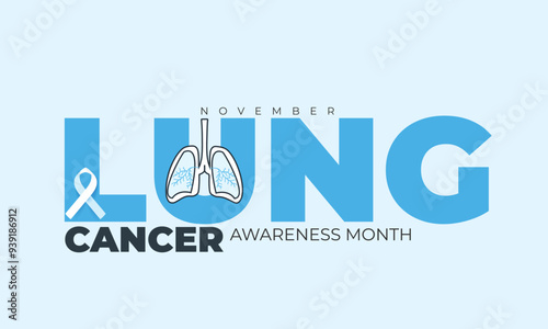 Lung cancer awareness month. background, banner, card, poster, template. Vector illustration.