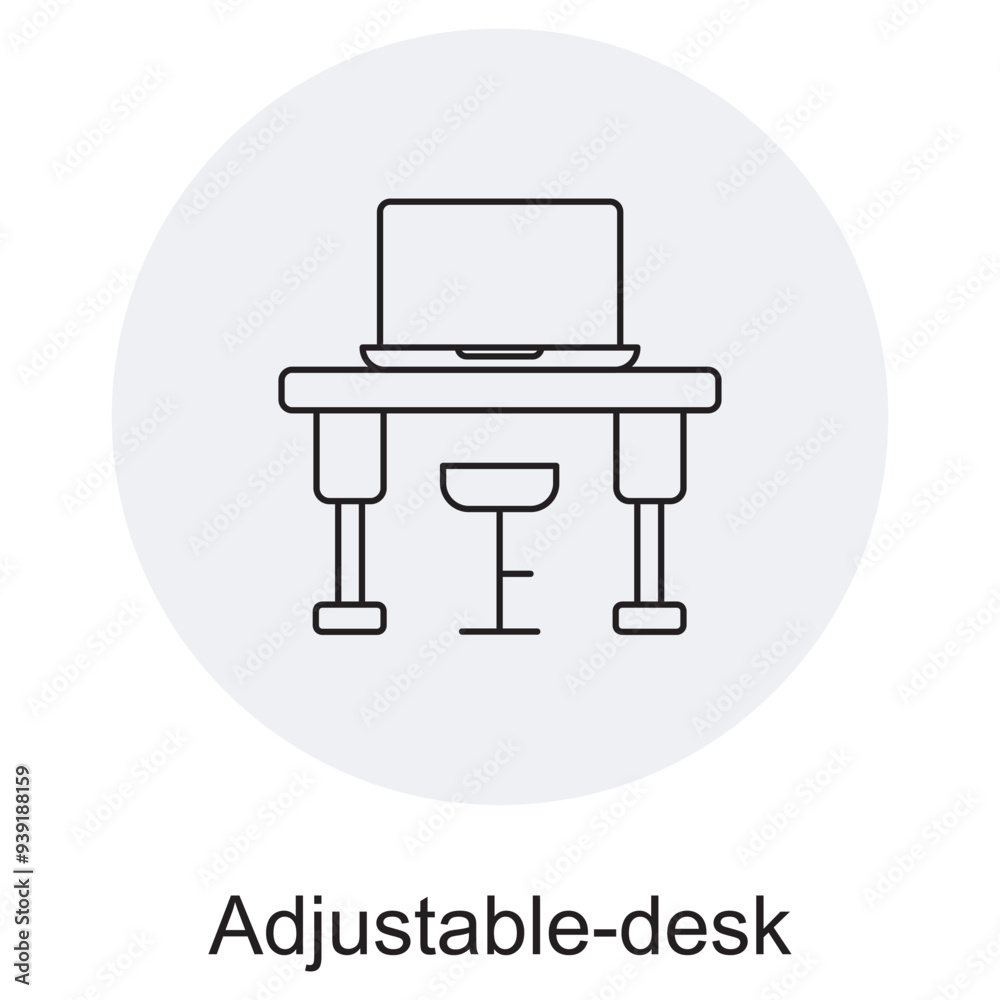 Adjustable Desk Icon, Ergonomic Adjustable Desk for Comfortable Work Setup Adjustable Desk Icon, Ergonomic Adjustable Desk for Comfortable Work Setup