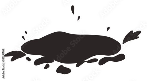 Silhouette puddle of mud or chocolate. Vector illustration