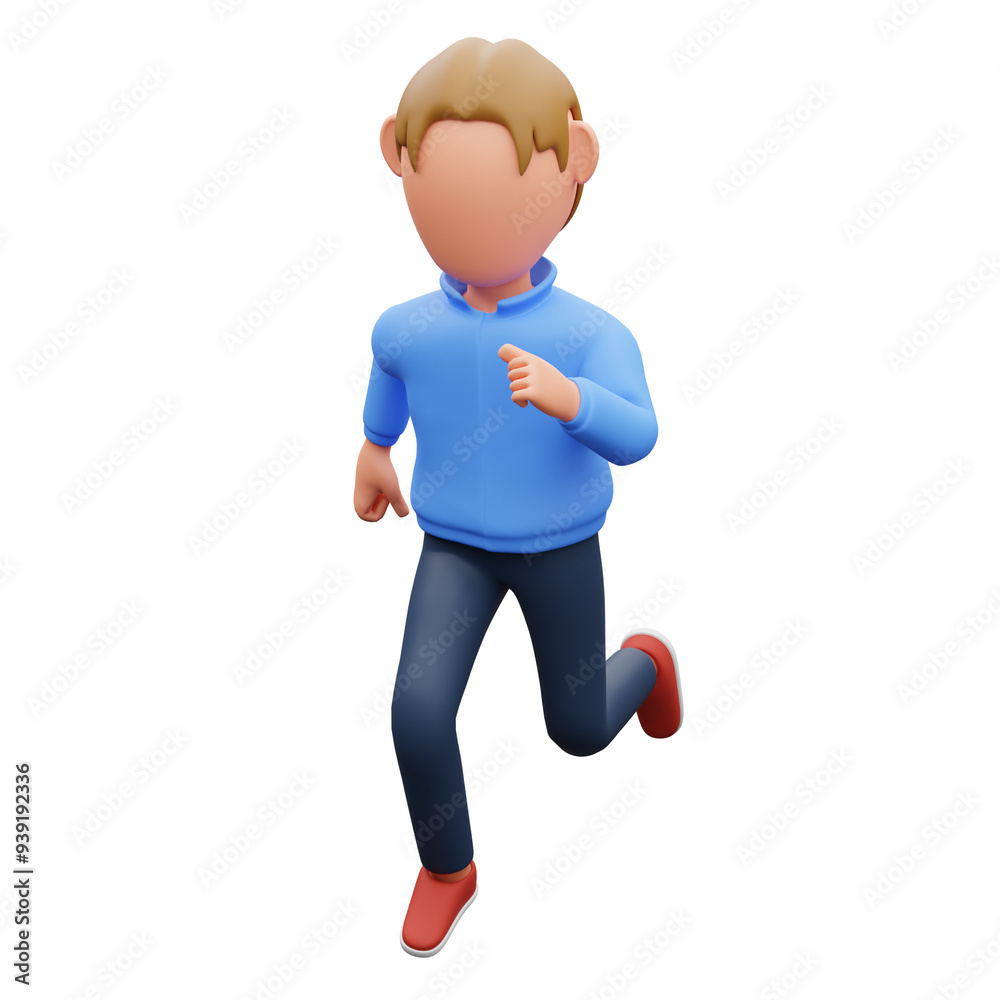 Fototapeta premium Man running 3d illustration
