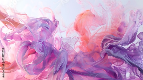 Smoke abstract design with colorful colors on white background