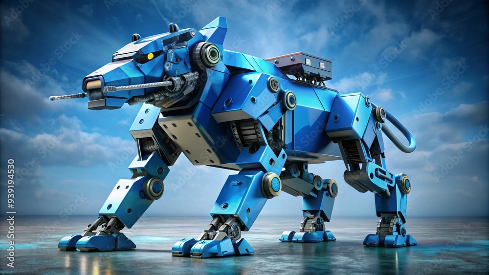 Cybernetic Predator: Technical, Blue, Military, Animalistic, Robot Cybernetic Predator: Technical, Blue, Military, Animalistic, Robot