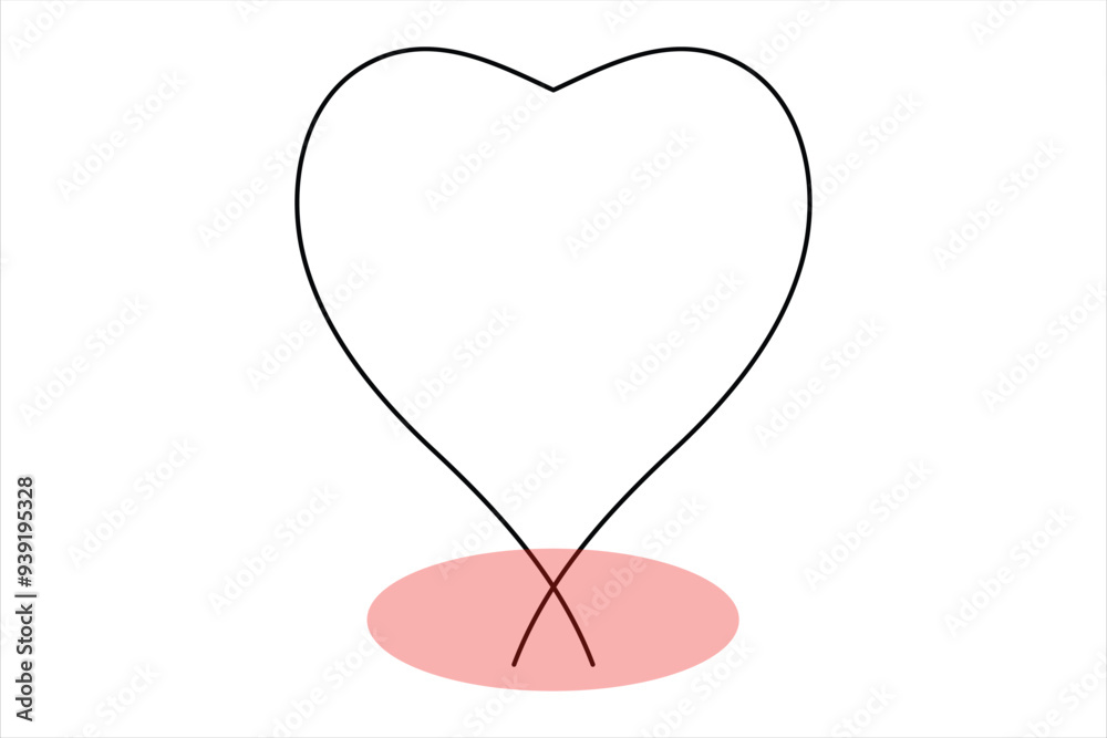Heart continuous one line art drawing color shape Love sign outline illustration
Heart continuous one line art drawing color shape Love sign outline illustration
