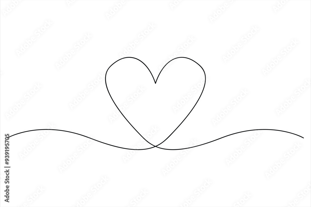 Heart continuous one line art drawing color shape Love sign outline illustration
Heart continuous one line art drawing color shape Love sign outline illustration