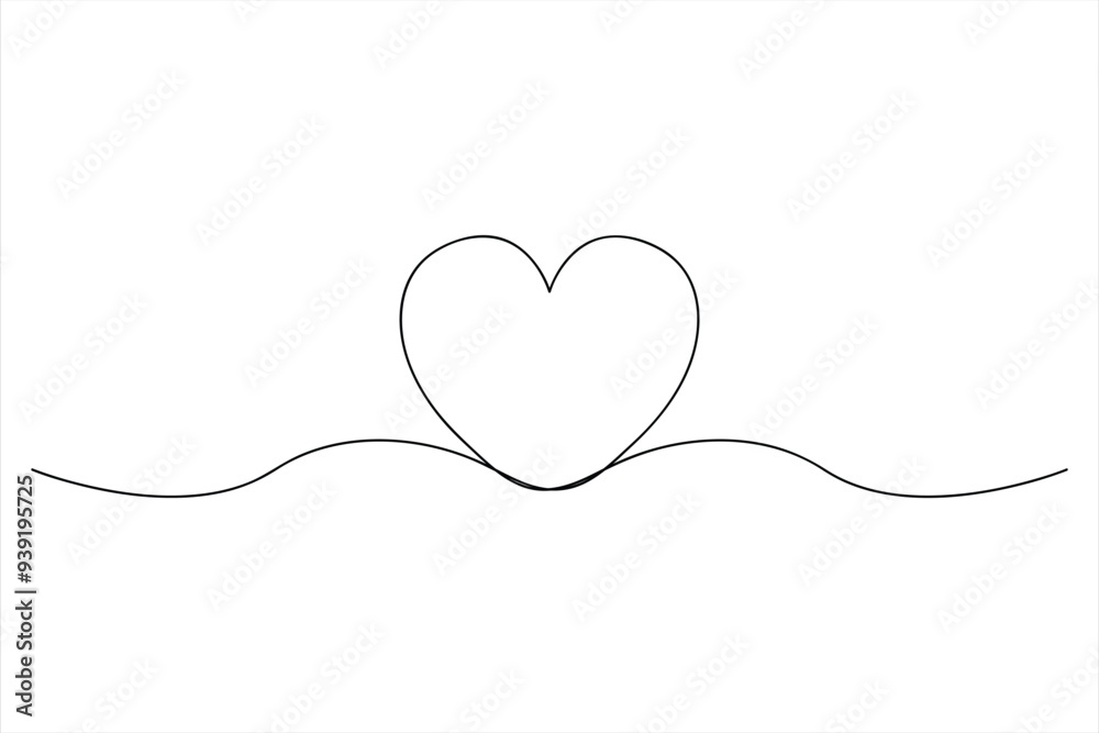 Heart continuous one line art drawing color shape Love sign outline illustration
Heart continuous one line art drawing color shape Love sign outline illustration