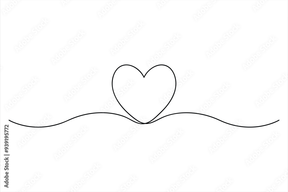 Heart continuous one line art drawing color shape Love sign outline illustration
Heart continuous one line art drawing color shape Love sign outline illustration