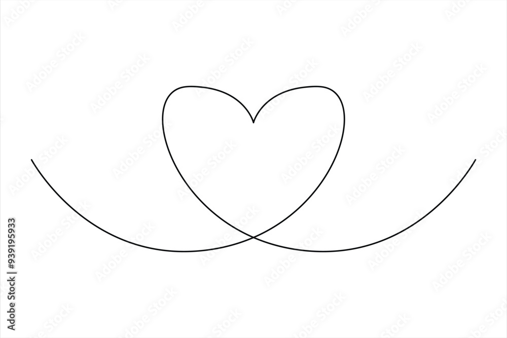 Heart continuous one line art drawing color shape Love sign outline illustration
Heart continuous one line art drawing color shape Love sign outline illustration