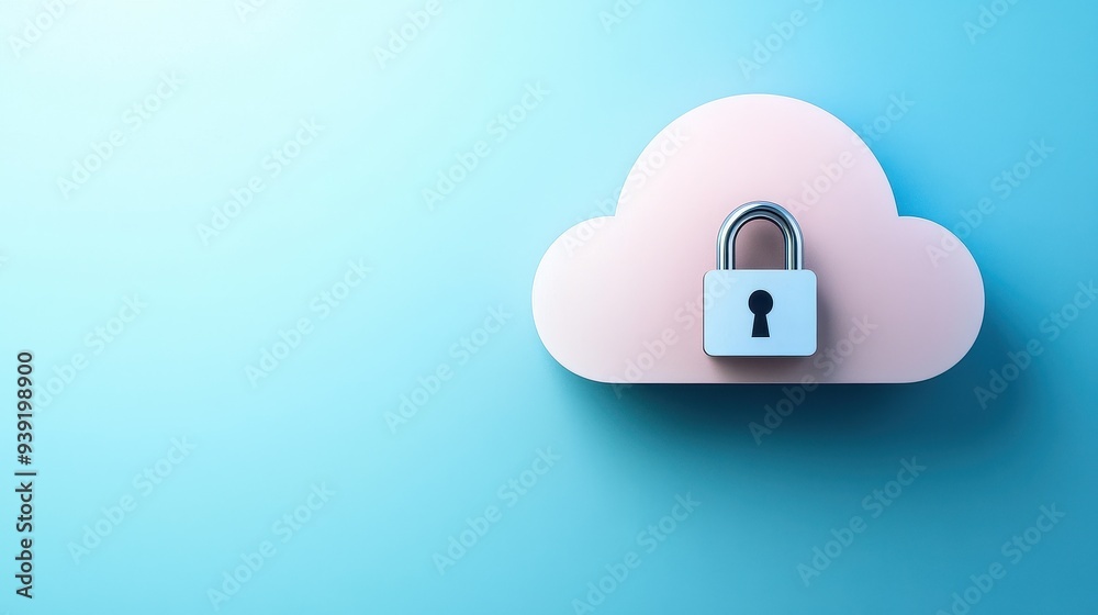 Secure Cloud Data Privacy Concept with Lock Symbol on Blue Background for Digital Security and Information Protection Secure Cloud Data Privacy Concept with Lock Symbol on Blue Background for Digital Security and Information Protection