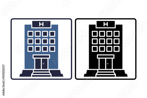 Hotel icon. icon related to action plan. suitable for web site, app, user interfaces. solid icon style