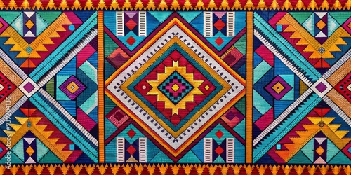 Wallpaper Mural Geometric Tapestry of Hues: Bold vector lines forming patterns, vibrant tape measures, saturated colors Torontodigital.ca