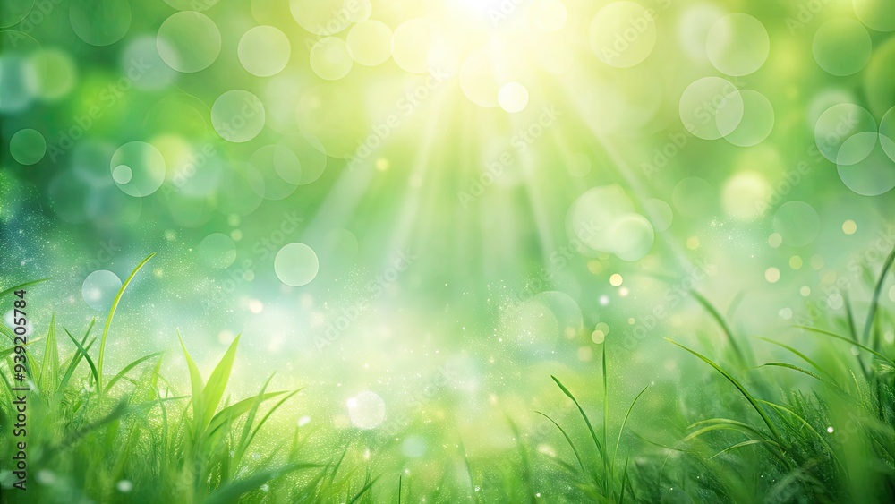 Obraz premium Softly blurred gentle green background with subtle texture and muted tone, creating a calming and serene atmosphere perfect for design and digital content.