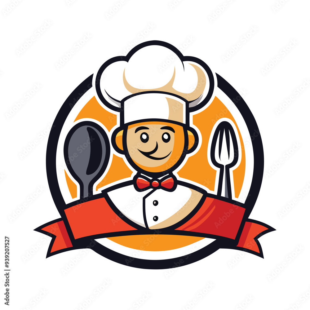A playful logo with a chef’s hat and a spoon, creating a welcoming and professional image for casual dining or fine dining restaurants A playful logo with a chef’s hat and a spoon, creating a welcoming and professional image for casual dining or fine dining restaurants